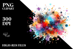 Splashes Splatter Colorful Brushstroke, Transparent PNG Product Image 2