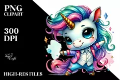 Cute Unicorn Dancing, Vibrant PNG Product Image 2