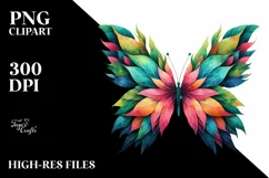 Vibrant Watercolor Butterfly PNG Product Image 3