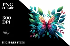 Vibrant Watercolor Butterfly PNG Product Image 1