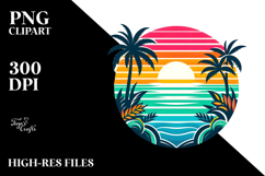 Retro Tropical Rainbow Sunset Design Product Image 2