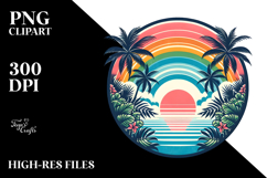 Retro Tropical Rainbow Sunset Design Product Image 2