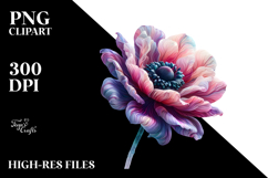 Anemone with Metallic Details PNG Product Image 2