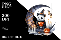 Panda on Moon Halloween PNG Product Image 2