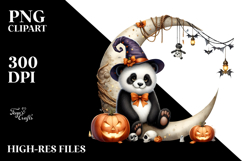Panda on Moon Halloween PNG Product Image 2