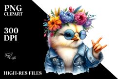 Vibrant Baby Chicken with Cool Haircut PNG Product Image 2