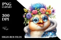 Cute Baby Chicken Winter PNG Product Image 3
