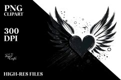 Colorful Heart with Wings PNG Product Image 2