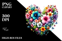 Colorful Digital Painting Spring Flowers Heart Product Image 2