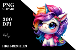 Cute Baby Unicorn Drawing, Vibrant PNG Product Image 2