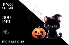 Baby Black Cat Halloween | Clipart Product Image 1