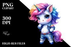 Cute Unicorn Posing, Cool Haircut PNG Product Image 3