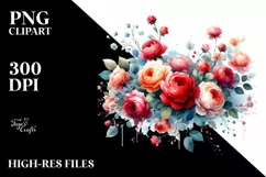 Abstract Red Roses Clipart, Transparent PNG Product Image 3