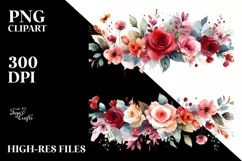 Abstract Red Roses Clipart, Transparent PNG Product Image 3