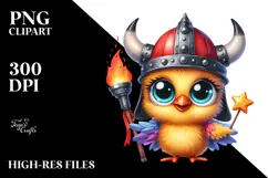 Goofy Chicken with Viking Helmet PNG Product Image 2