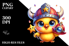 Goofy Chicken with Viking Helmet PNG Product Image 2