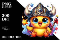 Goofy Chicken with Viking Helmet PNG Product Image 2