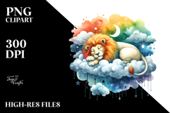 Colorful Sleeping Lion Cloud | Clipart Product Image 2