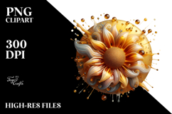 Abstract Glossy Sunflower PNG Product Image 2