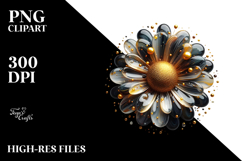 Abstract Glossy Sunflower PNG Product Image 2