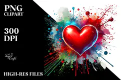 Colorful Red Glossy Heart Digital Painting Product Image 2