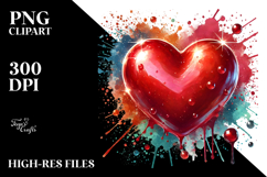 Colorful Red Glossy Heart Digital Painting Product Image 2