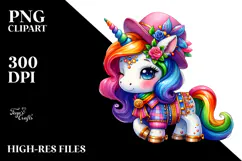 Cute Unicorn in Style, Transparent PNG Product Image 2