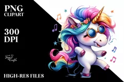 Dancing Cute Unicorn Clipart, Transparent PNG Product Image 3