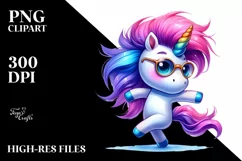 Dancing Cute Unicorn Clipart, Transparent PNG Product Image 3