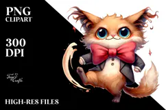 Silly Bow Tie with Wide Anime Eyes, PNG Product Image 2