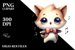 Silly Bow Tie with Wide Anime Eyes, PNG Product Image 2