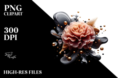 Glossy Carnation Splash PNG Product Image 2
