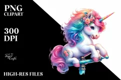 Baby Unicorn on Pole, Unique PNG Product Image 1