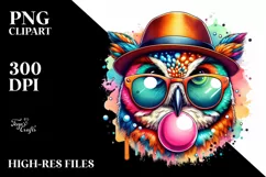 Colorful Quirky Owl Portrait Clipart Product Image 3