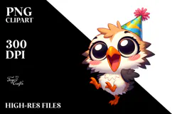 Goofy Bird with Party Hat PNG Product Image 2