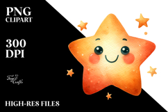 Whimsical Simple Smiling Star PNG Product Image 2