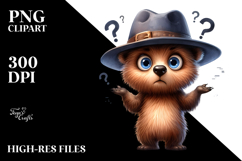 Bear Big Eyes Hat Standing | Clipart Product Image 2