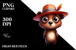 Bear Big Eyes Hat Standing | Clipart Product Image 2