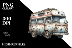 Vintage Campervan Watercolor Painting PNG Product Image 2