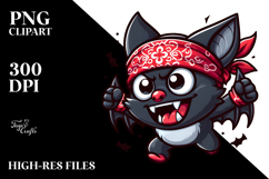 Aggressive Bat with Bandana PNG Product Image 2