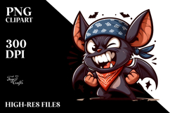 Cartoon Bat with Bandana, PNG Product Image 2