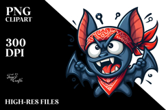 Aggressive Bat with Bandana PNG Product Image 2