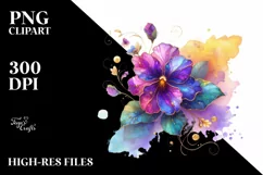 Watercolor Luxury Flower Splash Clipart Product Image 3