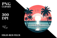 Vintage Tropical Sunset PNG Product Image 2