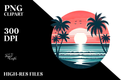 Vintage Tropical Sunset PNG Product Image 2