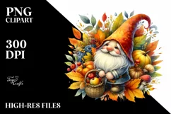 Detailed Vibrant Autumn Gnome PNG Product Image 1