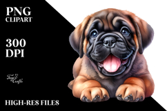 Watercolor Baby Bullmastiff Transparent PNG Product Image 2