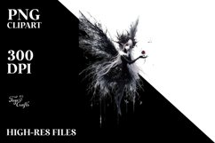 a Detailed Gothic Fairy Watercolor Clipart Product Image 3