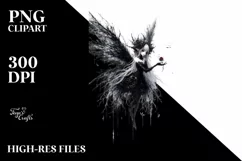 a Detailed Gothic Fairy Watercolor Clipart Product Image 3