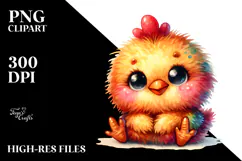 Vibrant Plush Chicken Baby | Clipart Product Image 2